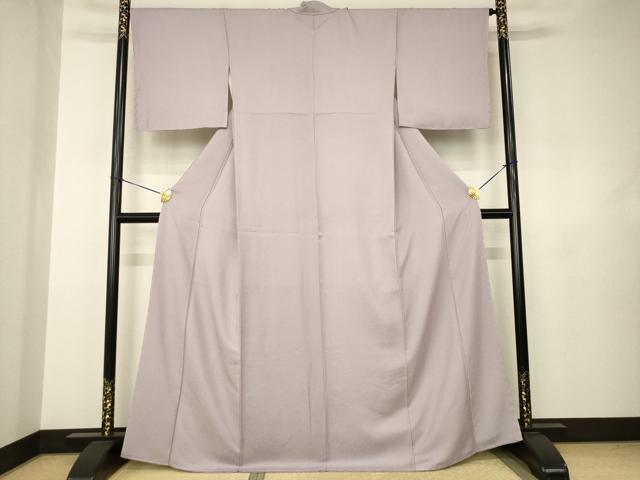 平和屋着物●上質な色無地 紗綾形地紋 鳩羽鼠色 正絹 逸品 未使用 AABJ5723ck