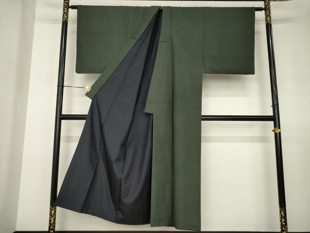 平和屋着物●男性 お召 アンサンブル まるまなこ 千歳茶色 正絹 逸品 AABJ5733ck