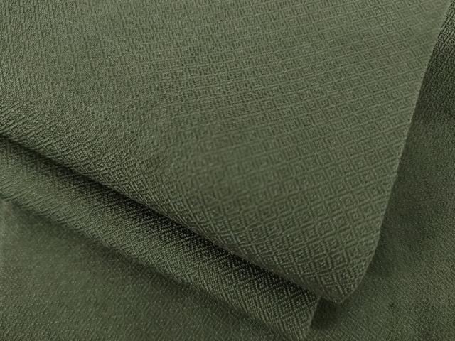 平和屋着物●男性 お召 アンサンブル まるまなこ 千歳茶色 正絹 逸品 AABJ5733ck