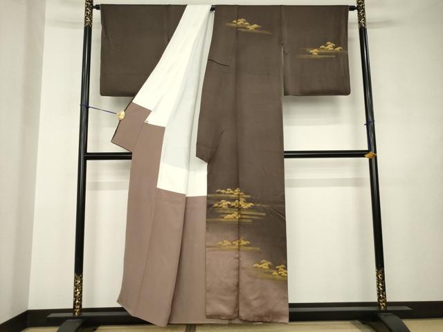 平和屋着物●訪問着 松文 暈し染め 金彩 正絹 逸品 AABJ5739ck