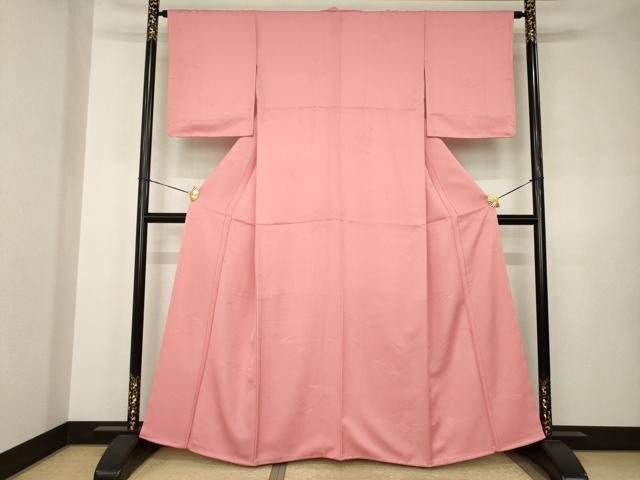 平和屋着物●上質な色無地 薄紅色 正絹 逸品 未使用 AABJ5740ck