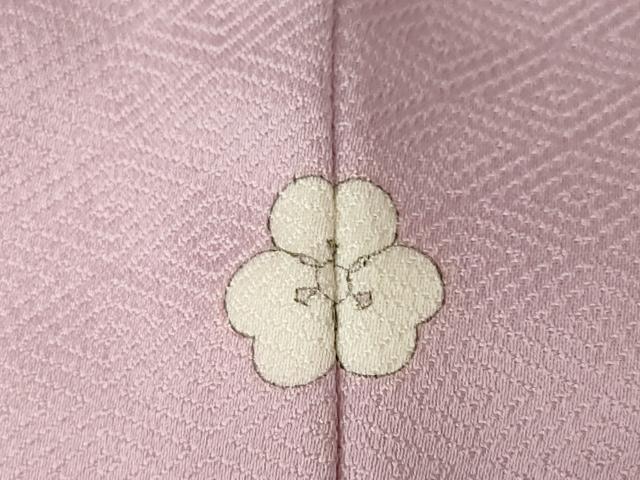 平和屋着物●上質な色無地 菱地紋 紅藤色 正絹 逸品 AABJ5742ck