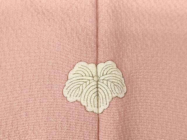 平和屋着物●上質な色無地 風景地紋 退紅色 正絹 逸品 AABJ5753ck