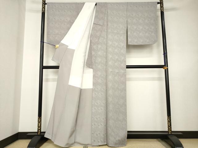 平和屋着物●お召 橘 梅鼠色 正絹 逸品 未使用 AABJ5756ck