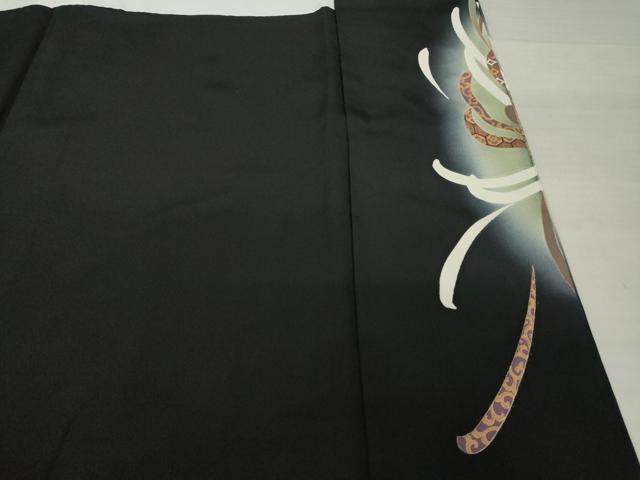 平和屋着物●豪華黒留袖 駒刺繍 乱菊 暈し染め 金彩 正絹 逸品 AABJ5758ck
