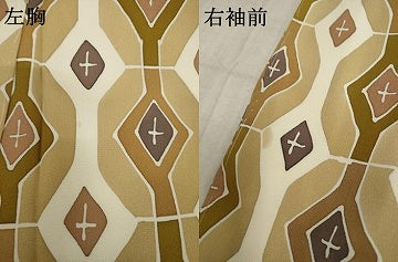 平和屋着物●上質な小紋 幾何学文様 正絹 逸品 未使用 AABJ5771ck