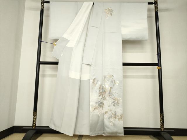 平和屋着物●堀順三 訪問着 枝蕾 暈し染め 金銀彩 鈴乃屋扱い 正絹 逸品 AABJ5775ck