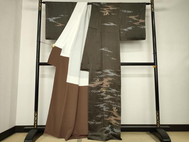 平和屋着物●創業460年・千總 訪問着 絞り 刺繍 鴛鴦花文 正絹 逸品 未使用 AABJ5776ck