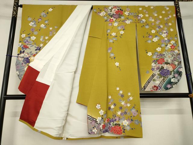平和屋着物●小振袖 二尺袖 花丸文 金彩 正絹 逸品 AABJ5778ck