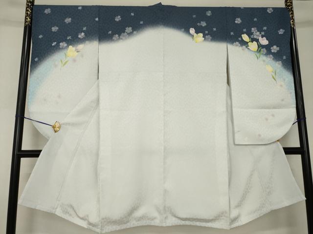 平和屋着物●小振袖 二尺袖 舞花文 暈し染め 金彩 洗える着物 AABJ5779ck