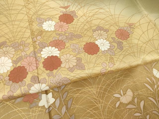 平和屋着物●豪華色留袖 草花文 暈し染め 金彩 正絹 逸品 AABJ5783ck