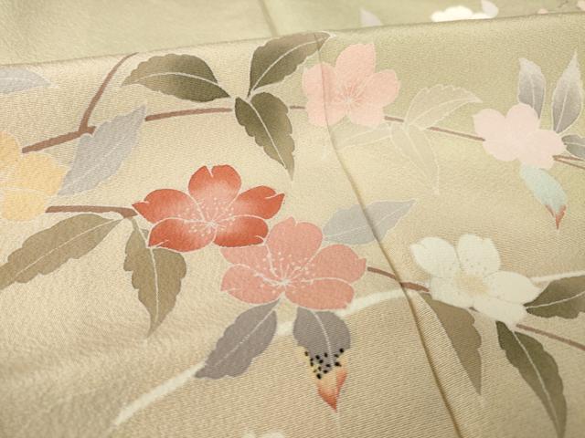 平和屋着物●訪問着 友禅 枝花文 暈し染め 正絹 逸品 AABJ5797ck