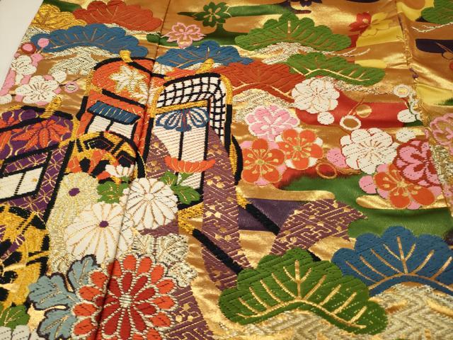平和屋本店●色打掛 和装 婚礼 結婚式 花嫁 神社挙式 唐織 御所車吉祥花文 金糸 逸品 AABJ5805ou