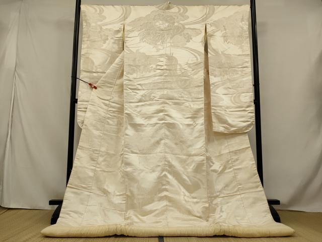 平和屋本店●白打掛 白無垢 和装 婚礼 結婚式 花嫁 神社挙式 唐織 飛鶴草花文 逸品 AABJ5824ou