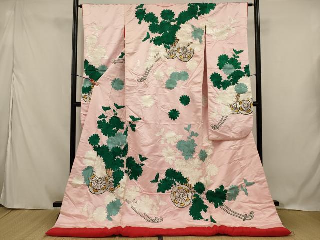 平和屋本店●色打掛 和装 婚礼 結婚式 花嫁 神社挙式 総刺繍 花車文 金銀糸 逸品 AABJ5831ou