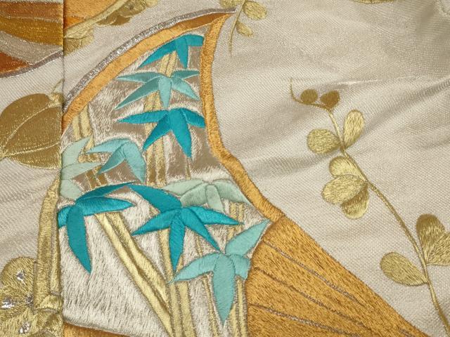 平和屋本店●色打掛 和装 婚礼 結婚式 花嫁 神社挙式 総刺繍 扇面花文 金銀糸 逸品 AABJ5832ou