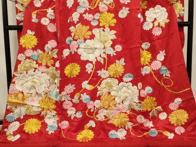 平和屋本店●色打掛 和装 婚礼 結婚式 花嫁 神社挙式 総刺繍 駒刺繍 飾花文 金銀糸 逸品 AABJ5833ou