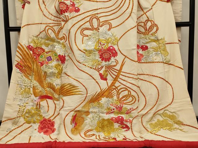 平和屋本店●色打掛 和装 婚礼 結婚式 花嫁 神社挙式 吉祥花鳥文 金銀糸 逸品 AABJ5835ou