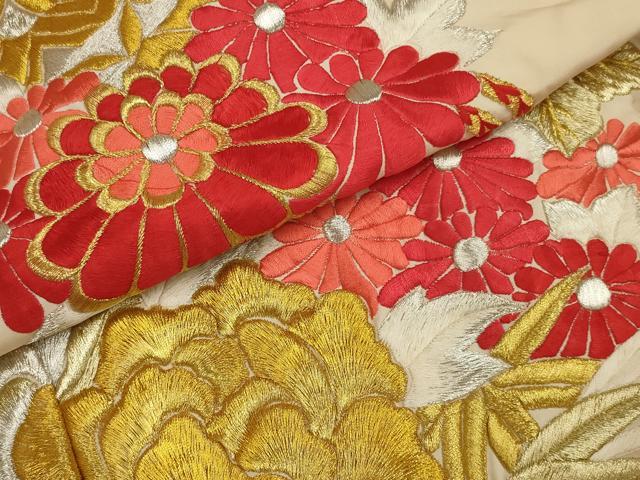 平和屋本店●色打掛 和装 婚礼 結婚式 花嫁 神社挙式 吉祥花鳥文 金銀糸 逸品 AABJ5835ou