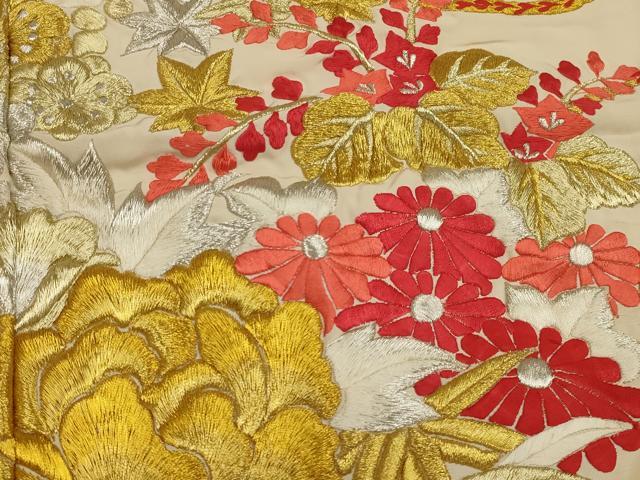 平和屋本店●色打掛 和装 婚礼 結婚式 花嫁 神社挙式 吉祥花鳥文 金銀糸 逸品 AABJ5835ou