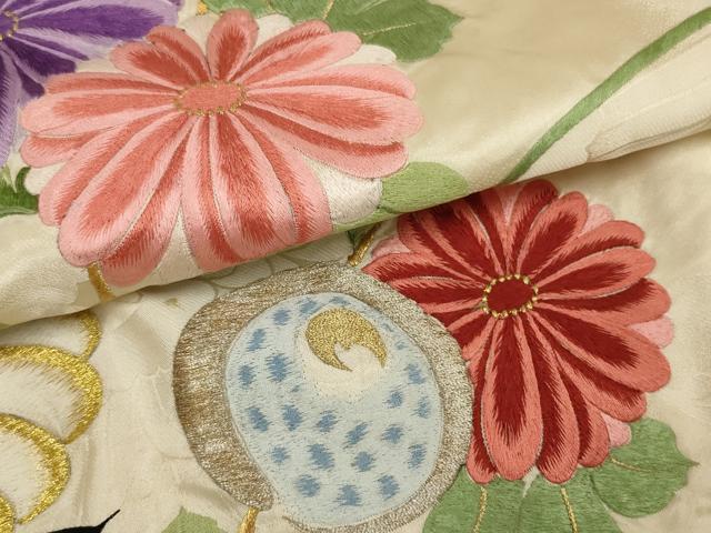 平和屋本店●色打掛 和装 婚礼 結婚式 花嫁 神社挙式 総刺繍 飛鶴花文 金銀糸 逸品 AABJ5836ou