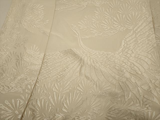 平和屋本店●白打掛 白無垢 和装 婚礼 結婚式 花嫁 神社挙式 刺繍 唐織 飛鶴松文 逸品 AABJ5840ou