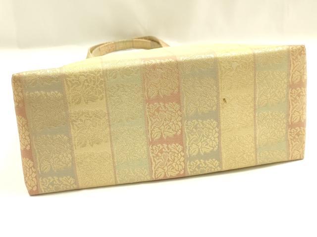 平和屋着物▼和装小物 和装バッグ ハンドバッグ トートバッグ 間道 金糸 逸品 AABJ5843ay