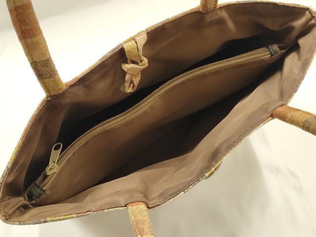 平和屋着物▼和装小物 和装バッグ ハンドバッグ トートバッグ 花間道 金糸 逸品 AABJ5844ay