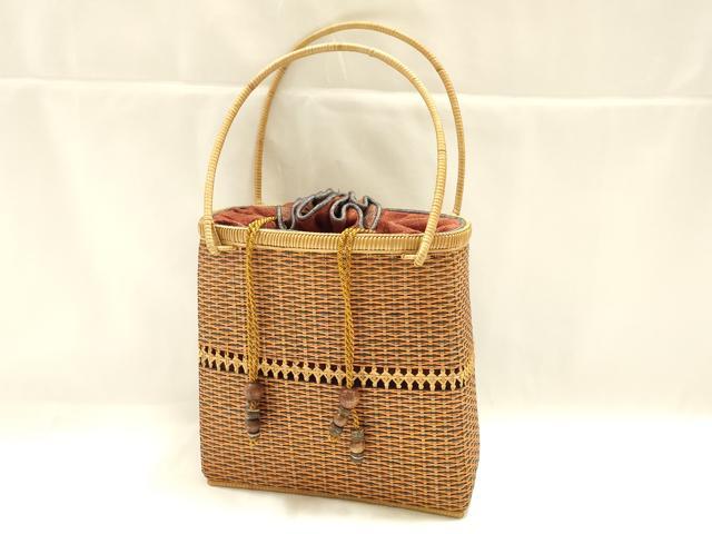 平和屋着物*夏物 和装小物 和装バッグ 籠バッグ 巾着 逸品 AABJ5848ay
