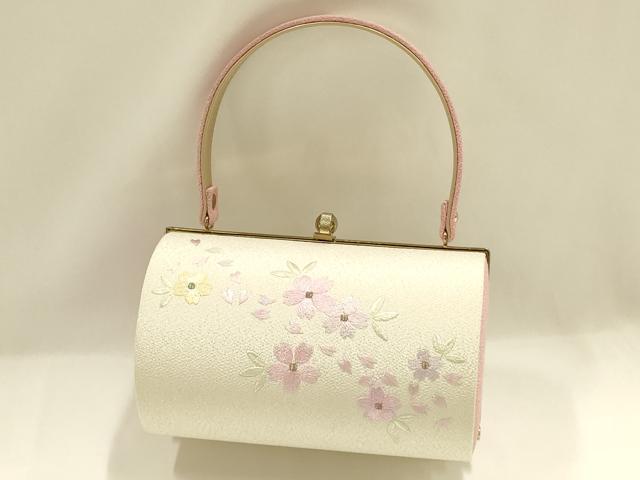 平和屋着物▼和装小物 和装バッグ 振袖用 ハンドバッグ 刺繍 花柄 桜 金糸 逸品 AABJ5866ay