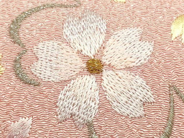 平和屋着物▼和装小物 和装バッグ 振袖用 ハンドバッグ 刺繍 花柄 桜 金銀糸 逸品 AABJ5868ay