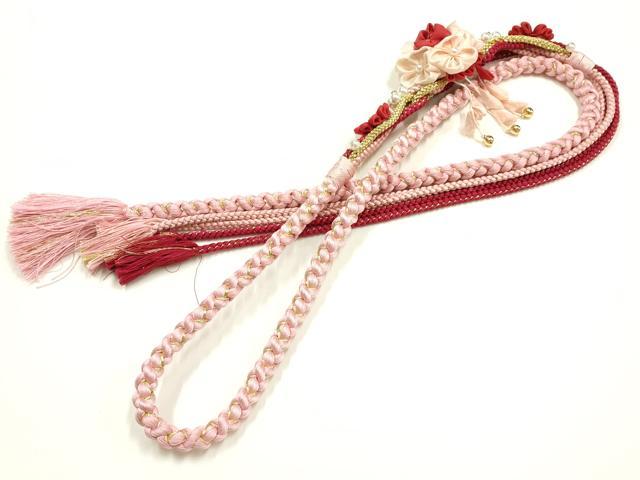 平和屋着物●和装小物 振袖用帯締め 装飾 つまみ細工 パール ビーズ 鈴 金糸 逸品 AABJ5882ay