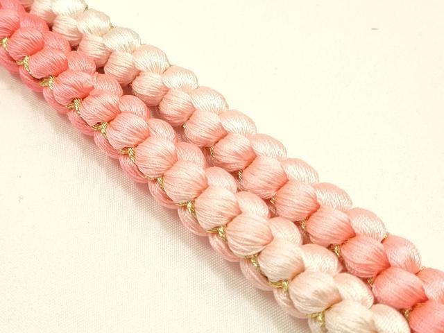 平和屋本店●和装小物 振袖用帯締め・帯揚げセット 総絞り 花唐草 金糸 金彩 暈し 撚り房 逸品 未使用 AABJ5893ay