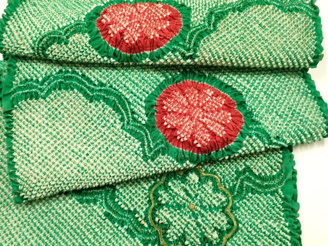 平和屋本店●和装小物 振袖用帯締め・帯揚げセット 総絞り 雲 菊 金糸 金彩 あい美苑 逸品 AABJ5900ay