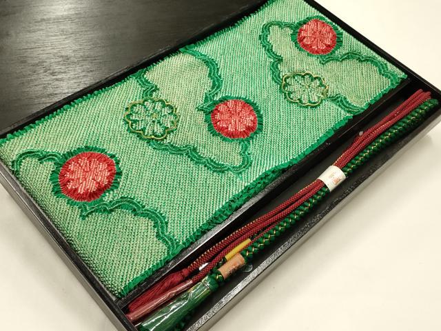 平和屋本店●和装小物 振袖用帯締め・帯揚げセット 総絞り 雲 菊 金糸 金彩 あい美苑 逸品 AABJ5900ay