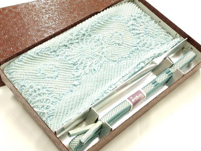 平和屋着物●和装小物 帯締め・帯揚げセット 平組 柄絞り 菊繋ぎ 逸品 未使用 AABJ5903ay