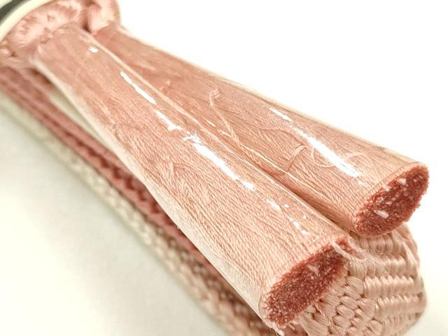 平和屋着物●和装小物 帯締め・帯揚げセット 笹浪組 エ霞花文 暈し染め 金糸 逸品 未使用 AABJ5908ay