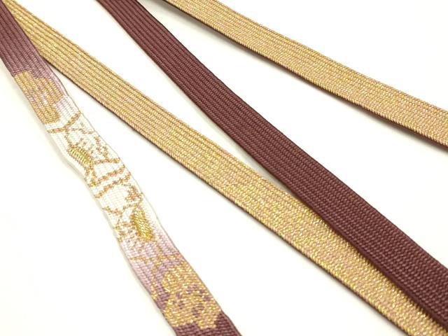 平和屋着物●和装小物 帯締め・帯揚げセット 高麗組 綾出し 柄絞り 霞青海波 暈し染め 金糸 逸品 未使用品あり AABJ5910ay