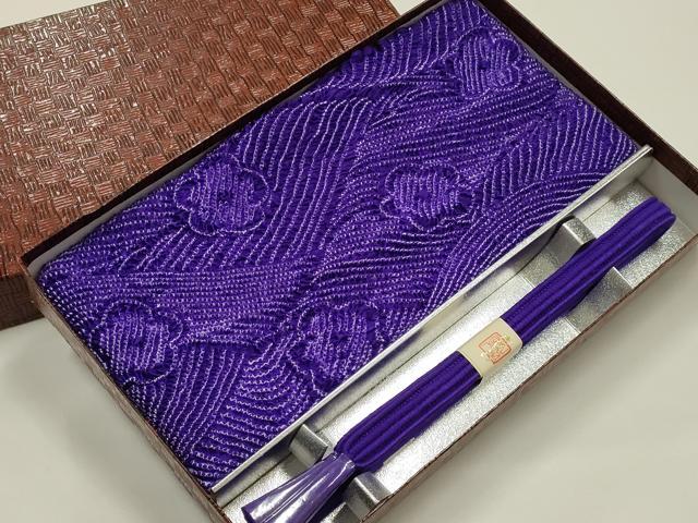 平和屋着物●和装小物 帯締め・帯揚げセット 畝組 柄絞り 舞花文 逸品 未使用 AABJ5968ay