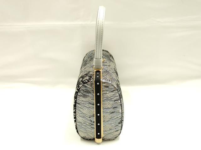 平和屋着物●和装小物 和装バッグ ハンドバッグ ラインストーン 銀糸 逸品 AABJ5976ay