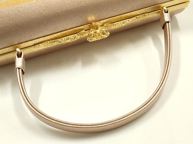 平和屋着物●和装小物 和装バッグ ハンドバッグ 霞文 金彩 逸品 AABJ5978ay