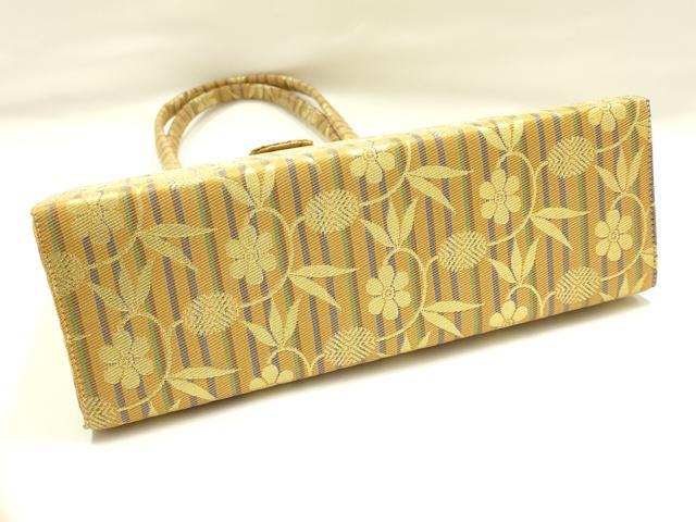 平和屋着物●和装小物 和装バッグ ハンドバッグ 名物裂 笹蔓 金襴 逸品 未使用 AABJ5981ay