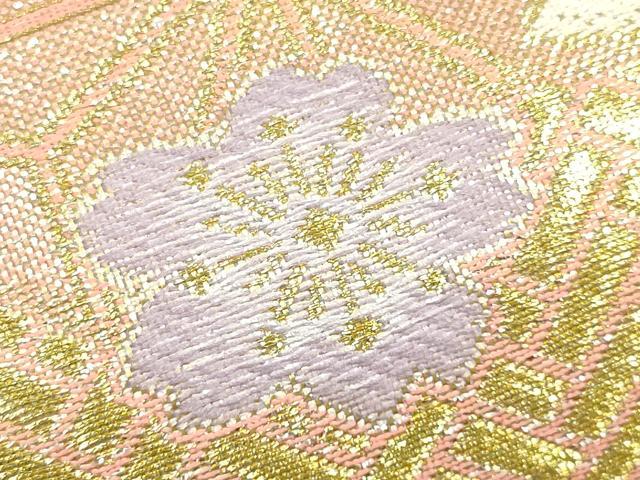 平和屋着物●和装小物 和装バッグ 佐賀錦 ハンドバッグ 花柄 金銀糸 帯地使用 逸品 AABJ5984ay