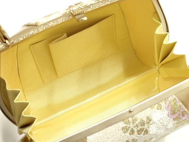 平和屋着物●和装小物 和装バッグ ハンドバッグ 花柄 金銀糸 帯地使用 逸品 AABJ5986ay