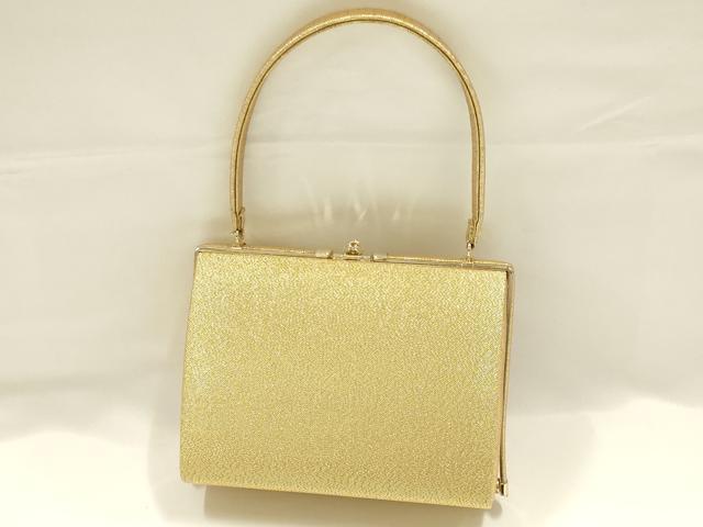 平和屋着物●和装小物 和装バッグ 佐賀錦 ハンドバッグ 金糸 帯地使用 逸品 AABJ5987ay