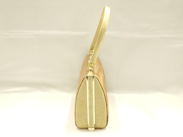 平和屋着物●和装小物 和装バッグ 佐賀錦 ハンドバッグ 金糸 帯地使用 逸品 AABJ5987ay