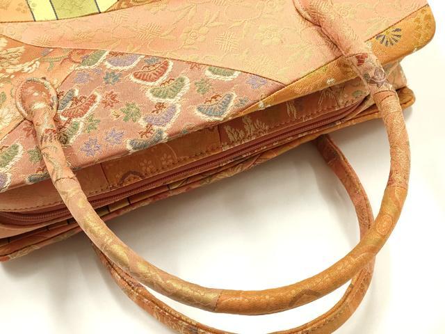 平和屋着物●和装小物 和装バッグ ハンドバッグ 利休バッグ 切嵌 名物裂 金糸 逸品 AABJ5991ay