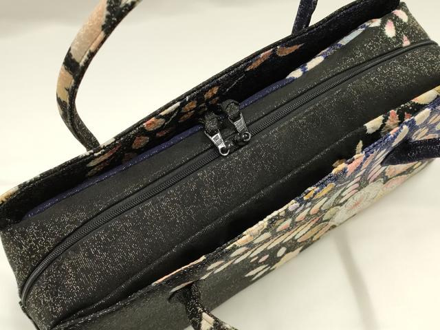 平和屋着物●和装小物 和装バッグ ハンドバッグ 利休バッグ 辻が花 金通し地 帯地使用 逸品 AABJ5992ay