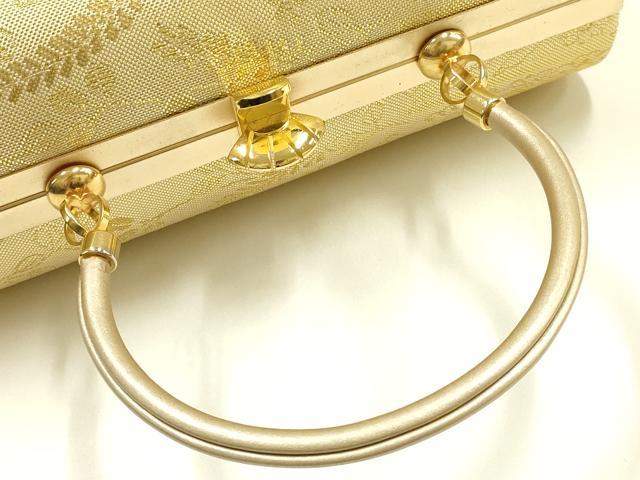 平和屋着物●和装小物 和装バッグ 佐賀錦 ハンドバッグ 吉祥模様 金糸 逸品 AABJ5993ay