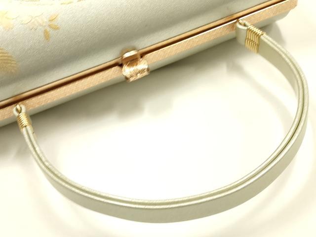 平和屋着物●和装小物 和装バッグ 金鷲本舗 東京謹製 キンワシ印 ハンドバッグ 螺鈿 地紙花文 金銀彩 逸品 AABJ5997ay